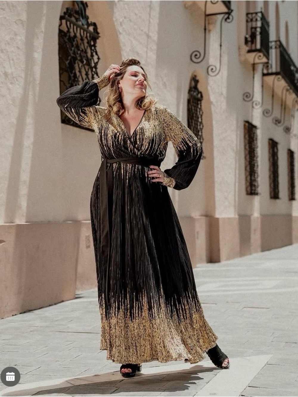 ByVinnik Black and Gold V-Neck gown